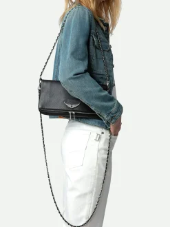 Fashion Zadig & Voltaire Rock Swing Your Wings ClutchICONIC Blacksilver